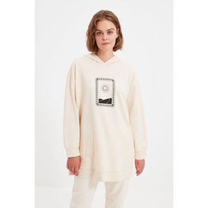Trendyol Beige Knitted Sweatshirt vyobraziť