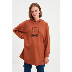 Trendyol Cinnamon Knitted Sweatshirt vyobraziť