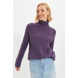 Trendyol Purple Stand Up Collar Knitwear Sweater vyobraziť