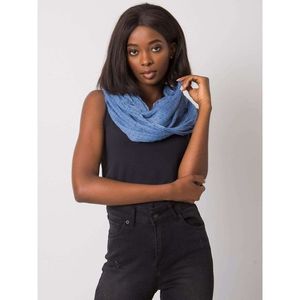 Women's dark blue and navy blue scarf in polka dots vyobraziť