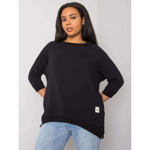 Black cotton plus size sweatshirt without hood vyobraziť