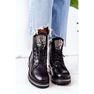 Insulated Boots With Cubic Zirconia Black Attention vyobraziť