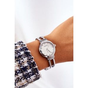 Small Watch On Bracelet With Cubic Zirconia ERNEST Silver vyobraziť