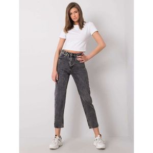 RUE PARIS Dark gray high waist jeans vyobraziť