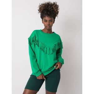 Women's green sweatshirt with fringes vyobraziť