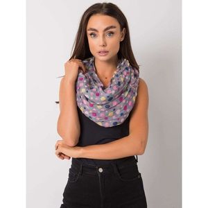 Gray scarf with colorful polka dots vyobraziť