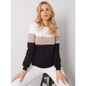 RUE PARIS Black and beige sweatshirt for women vyobraziť
