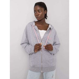 Gray melange hoodie with zipper vyobraziť