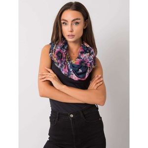 Navy blue and pink floral scarf vyobraziť