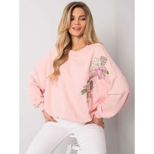 Light pink sweatshirt without a hood with applications vyobraziť