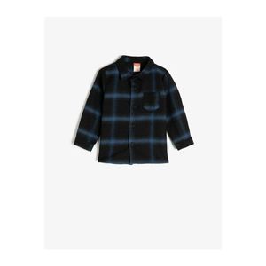 Koton Baby Boy Black Checked Pocket Classic Collar Long Sleeve Shirt vyobraziť