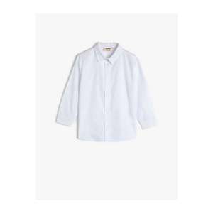 Koton Boy Classic Collar Basic Ecru Shirt vyobraziť