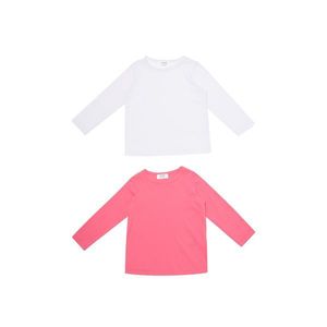 Trendyol White-Pink 2-Pack Basic Girls' Knitted T-Shirt vyobraziť