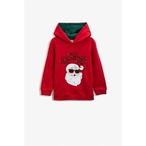 Koton Boy Red Cotton Hoodie Printed Sweatshirt vyobraziť