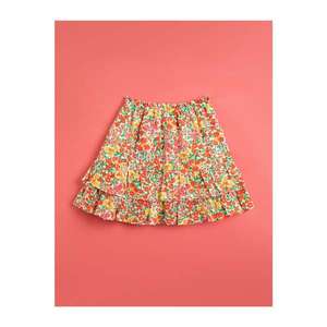 Koton Girl Pink Women's Floral Layered Cotton Skirt vyobraziť