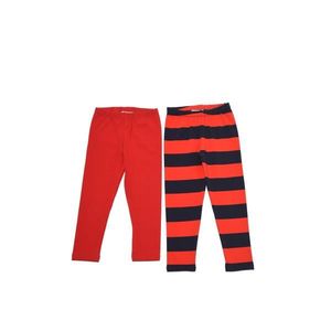 Trendyol Red-Multicolor Striped 2-Pack Girls Knitted Leggings vyobraziť
