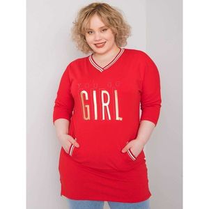 Red plus size cotton tunic vyobraziť