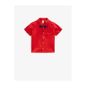 Koton Baby Boy Classic Collar Short Sleeve Shirt With Bow Tie vyobraziť