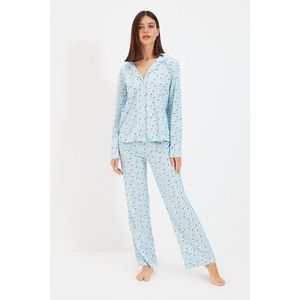 Trendyol Blue Animal Pattern Pajamas Set vyobraziť