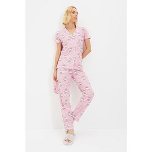 Trendyol Pink Sleep Band Knitted Pajamas Set vyobraziť
