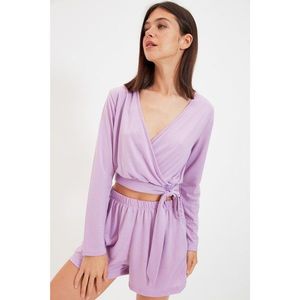 Trendyol Lilac Double Breasted Knitted Pajamas Set vyobraziť