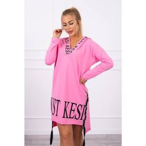 Dress with hood and print light pink vyobraziť