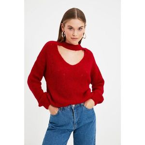Trendyol Red Collar Detailed Knitwear Sweater vyobraziť