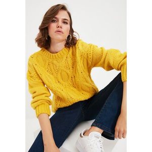 Trendyol Yellow Knitted Detailed Knitwear Sweater vyobraziť