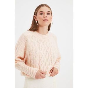 Trendyol Powder Silvery Knitted Detailed Knitwear Sweater vyobraziť