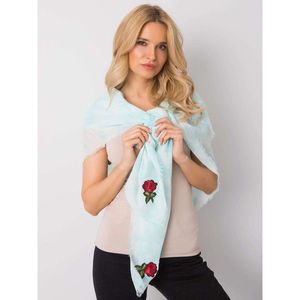 Mint women's scarf with colorful patches vyobraziť
