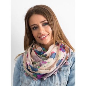 Light pink scarf with a floral print vyobraziť