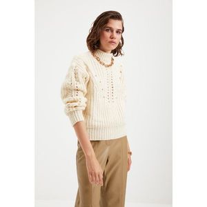 Trendyol Ecru Openwork Knitwear Sweater vyobraziť