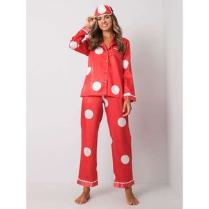 Women's red pajamas with polka dots vyobraziť