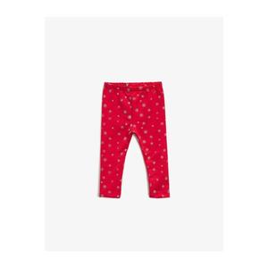 Koton Baby Girl Red Glittery Printed Cotton Tights vyobraziť
