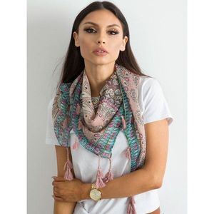 Light pink scarf with ethnic print vyobraziť