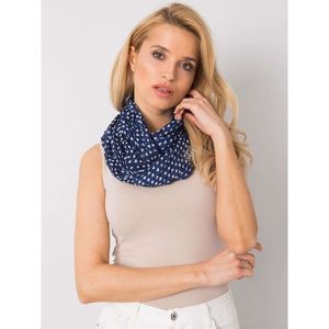 Ladies' navy blue scarf with a print of hearts vyobraziť