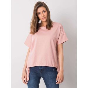 RUE PARIS Pink t-shirt with longer back vyobraziť