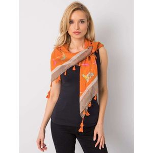 Orange scarf with colorful print vyobraziť