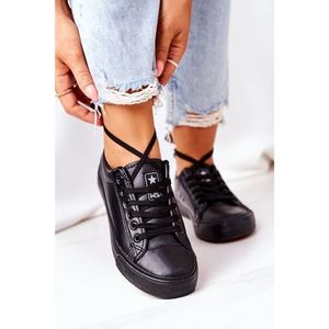 Women's Leather Sneakers Black Mega vyobraziť