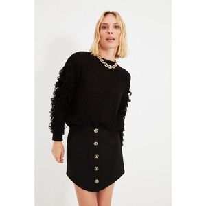 Trendyol Black Tassel Detailed Knitwear Sweater vyobraziť