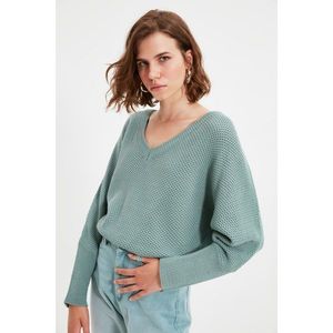 Trendyol Mint V Neck Knitwear Sweater vyobraziť