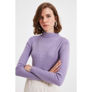 Trendyol Lilac Stand Collar Knitwear Sweater vyobraziť