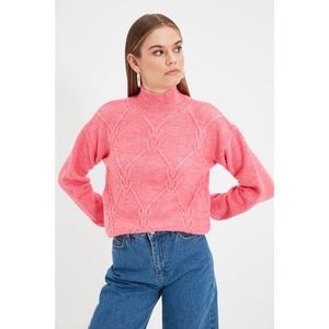 Trendyol Pink Stand Up Collar Knitwear Sweater vyobraziť