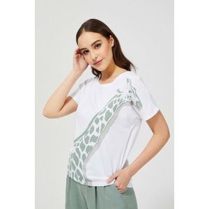 T-shirt with a giraffe print - white vyobraziť