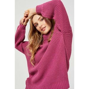 Oversized turtleneck sweater - pink vyobraziť