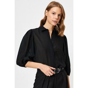 Koton Women's Black Classic Collar Shirt vyobraziť