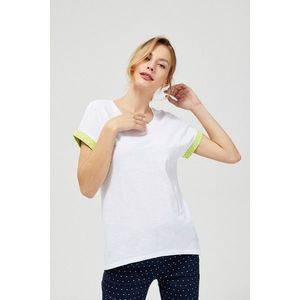 T-shirt with decorative sleeves - white vyobraziť