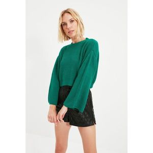 Trendyol Green Crop and Spanish Sleeve Knitwear Sweater vyobraziť