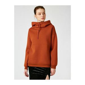 Koton Long Sweatshirt with Female Brown Hood vyobraziť