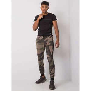 Khaki men's sweatpants with military patterns vyobraziť